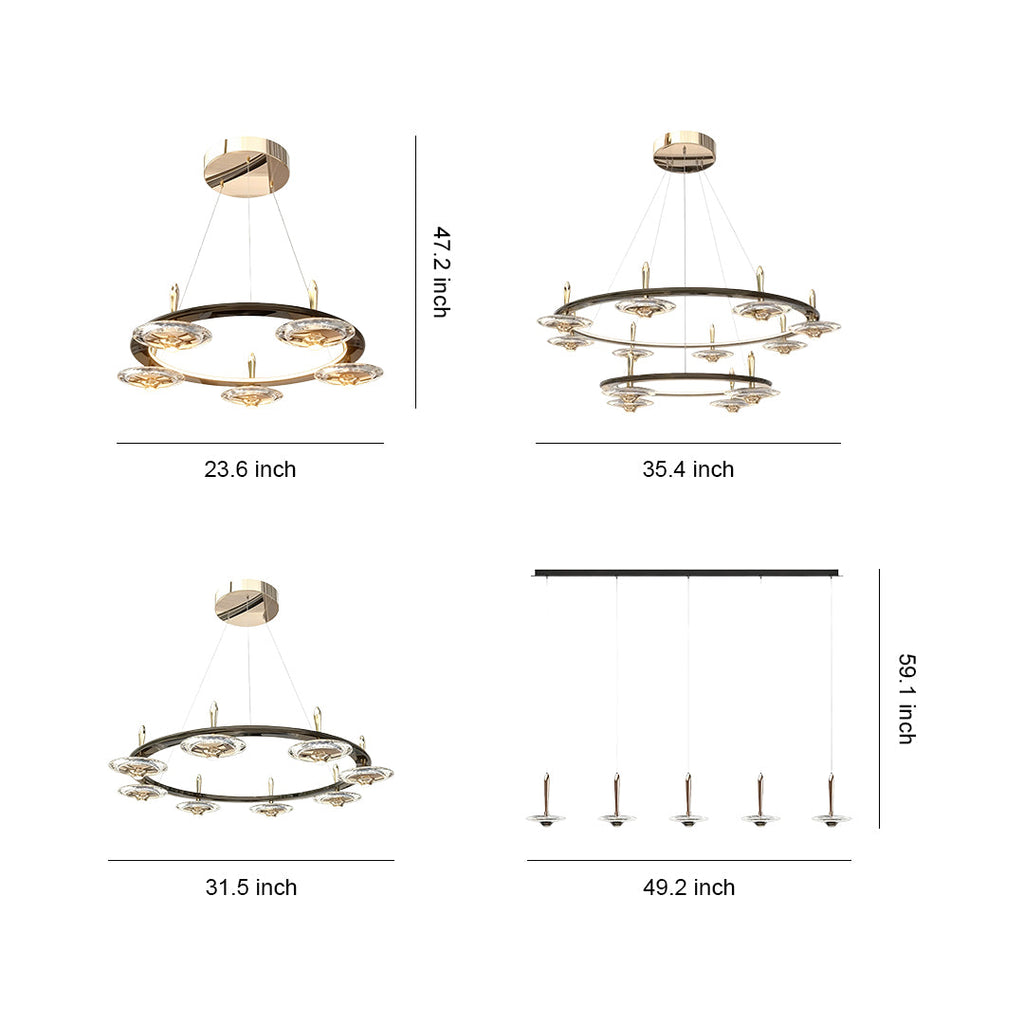 Luxury Round Crystal Chandelier - Elegant Ceiling Light Fixture