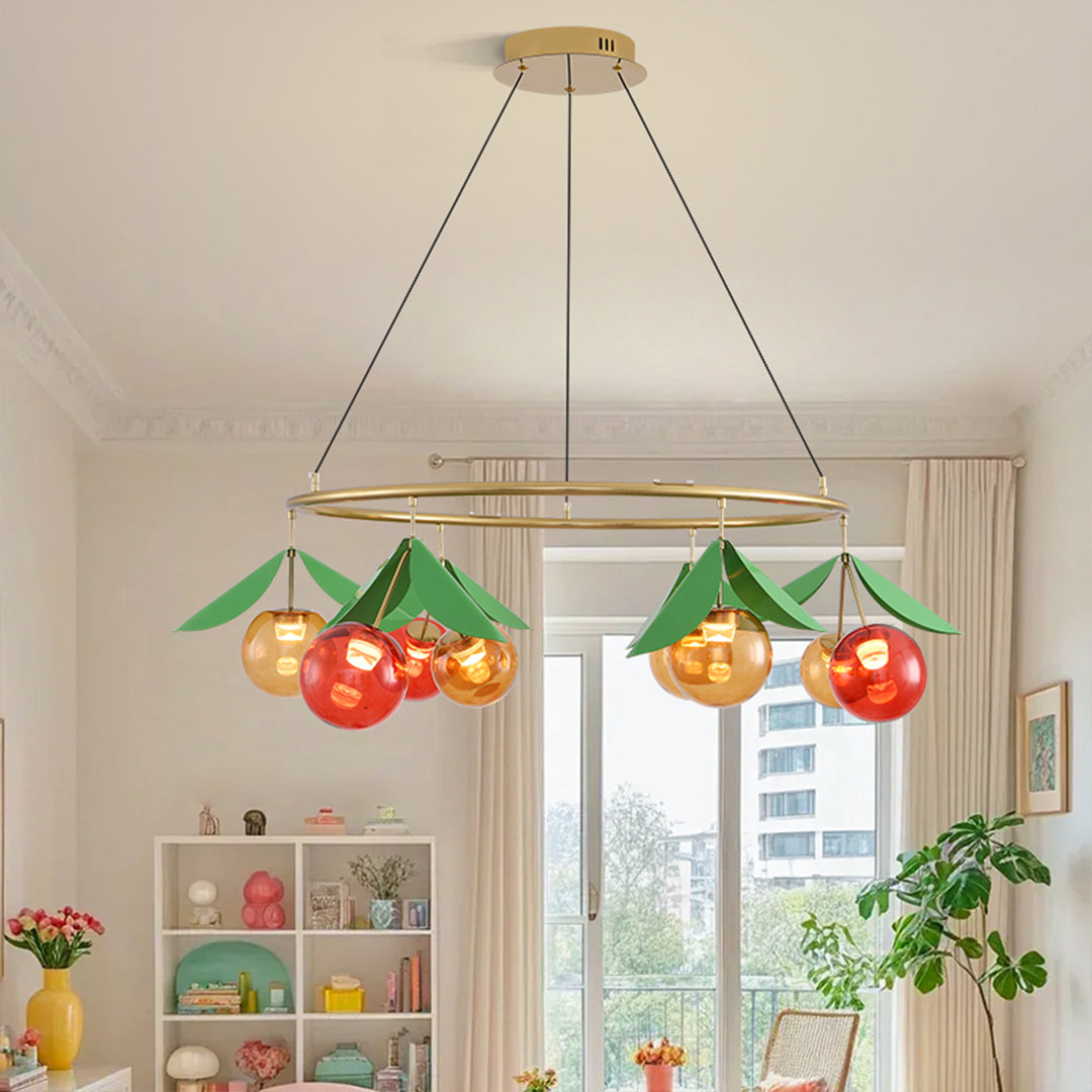 Glass Bulb Chandelier Nordic Cherry LED Art Decor