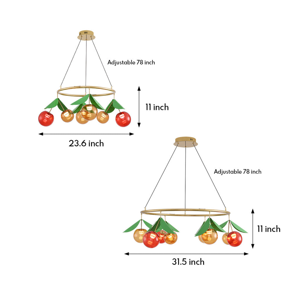 Glass Bulb Chandelier Nordic Cherry LED Art Decor