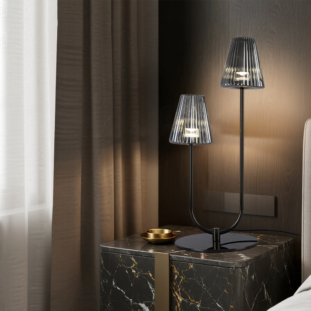 Minimalist Black LED Table Lamp - Elegant American Modern Design for Home and Office Lighting