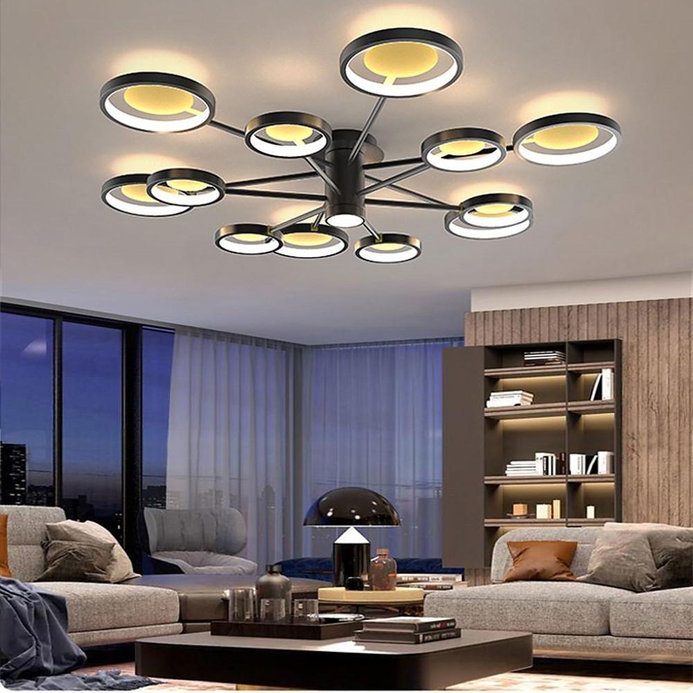 Mid Century Modern Flush Mount LED Light - Industrial Circle Design, Stylish Ceiling Fixture