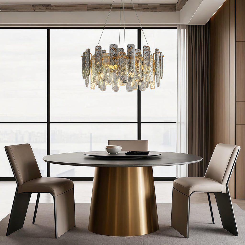 Contemporary Crystal Chandelier Eye-Protecting Ceiling Light
