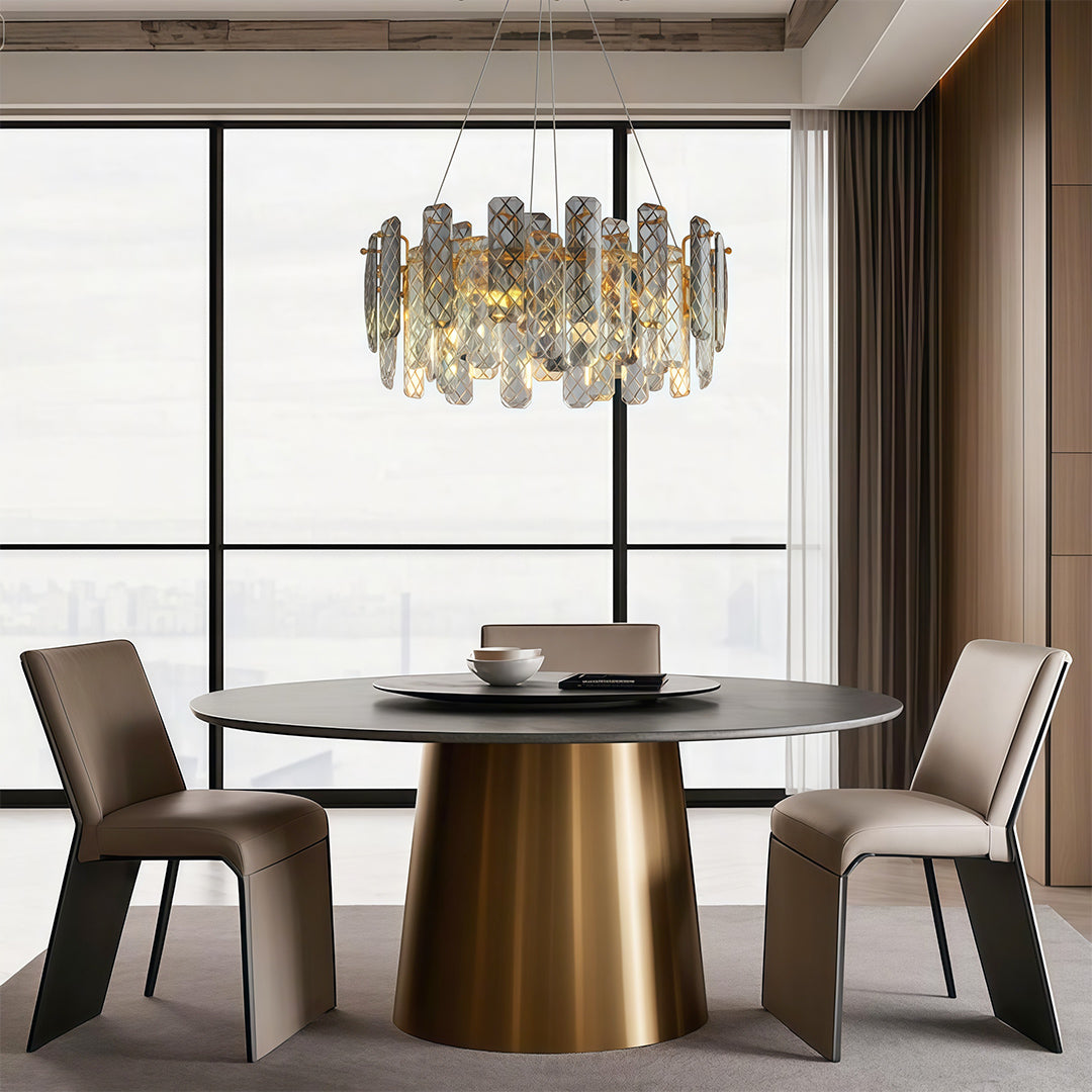 Contemporary Crystal Chandelier Eye-Protecting Ceiling Light