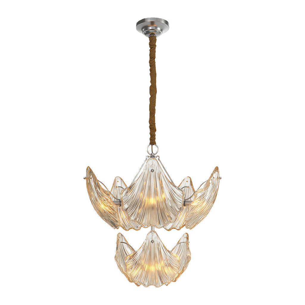Modern Luxury Copper Glass Chandelier - Elegant Ceiling Light Fixture