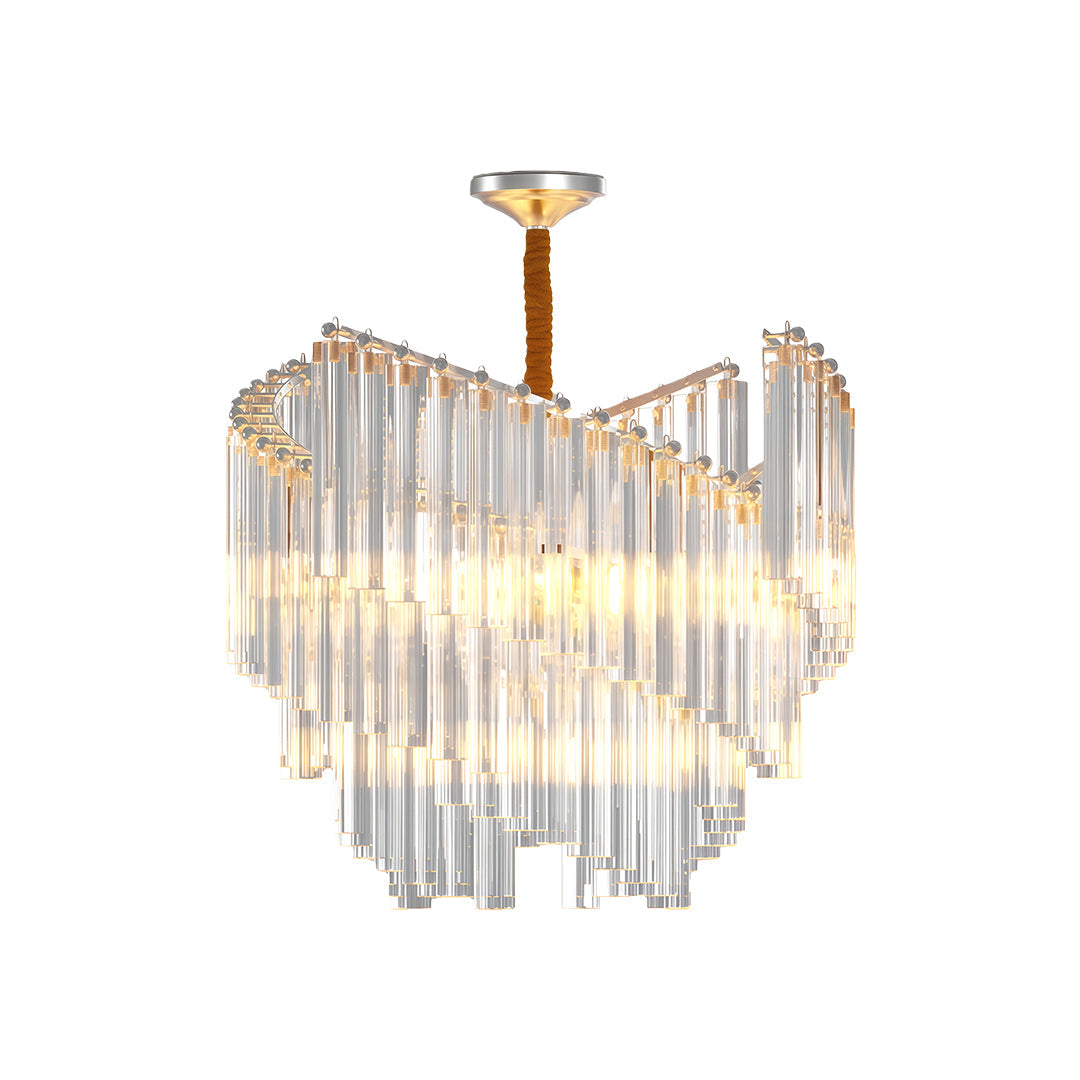 Vintage Crystal Chandelier Copper Luxury Ceiling Light
