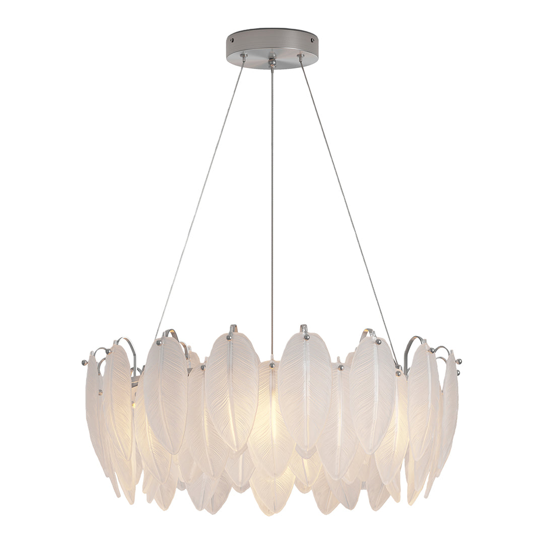 Modern Luxury Feather Glass Chandelier Ceiling Light