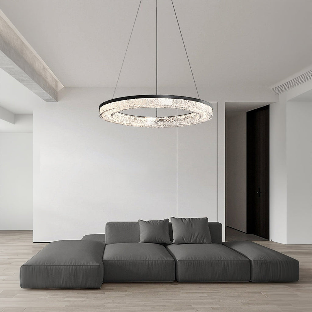 Circle Pendant Light Luxury Ring Chandelier Art Decor