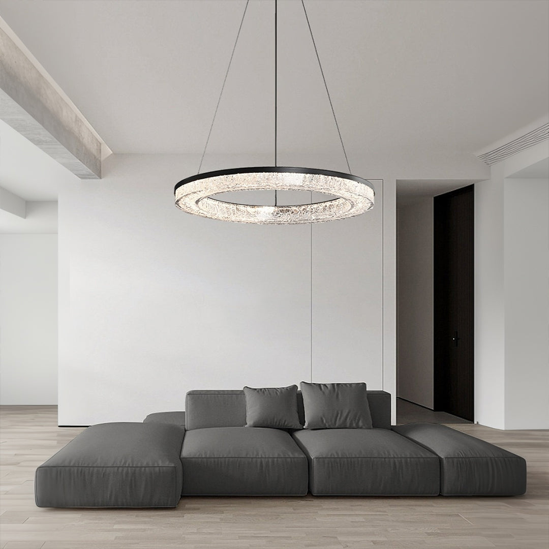 Circle Pendant Light Luxury Ring Chandelier Art Decor