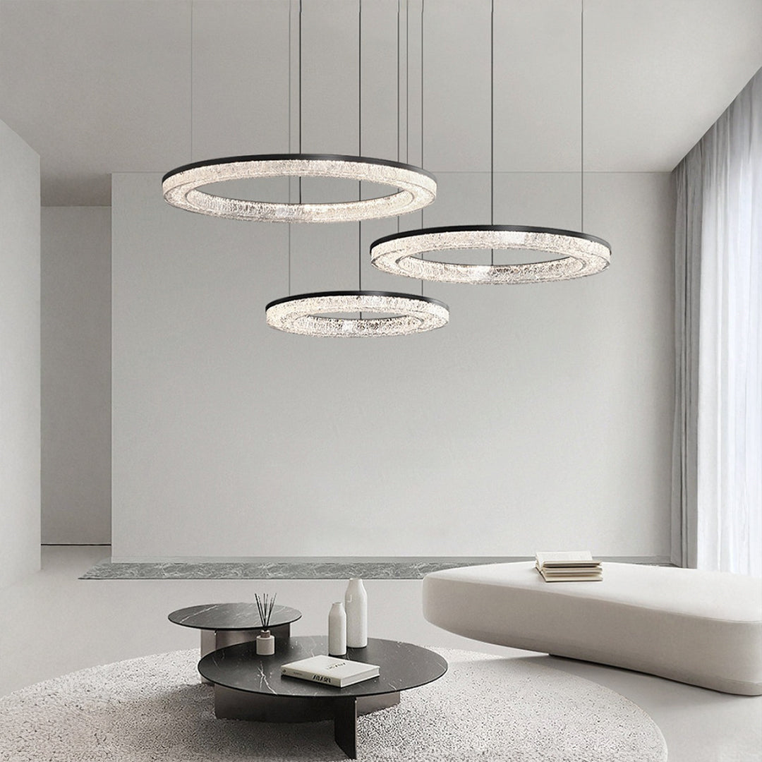 Circle Pendant Light Luxury Ring Chandelier Art Decor