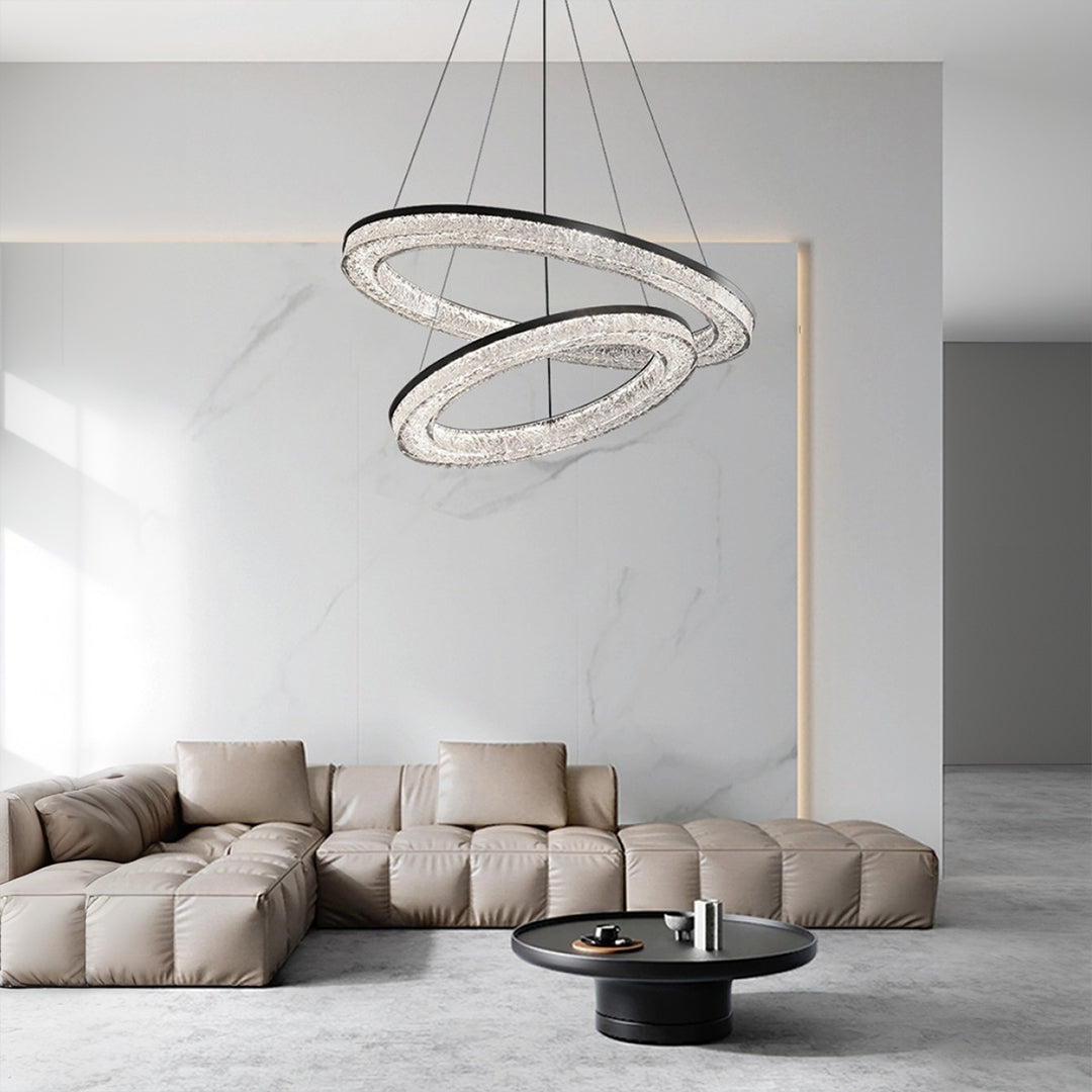 Circle Pendant Light Luxury Ring Chandelier Art Decor