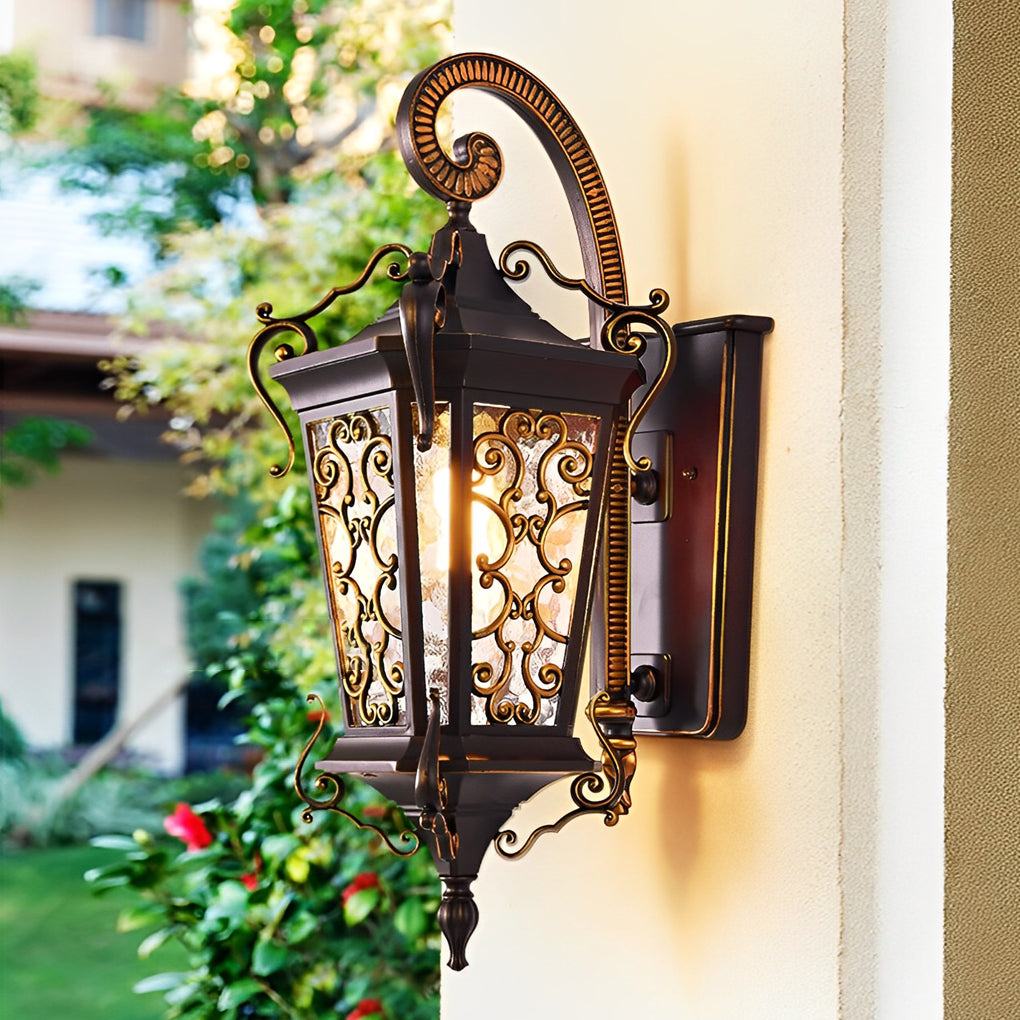 Antique Waterproof Outdoor Wall Sconce - European Lantern Design