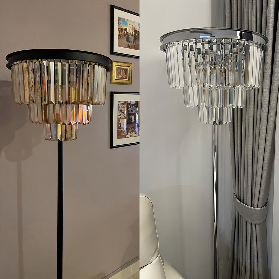 Floor Crystal Lamp - American Glamorous Decorative Standing Luxury Light