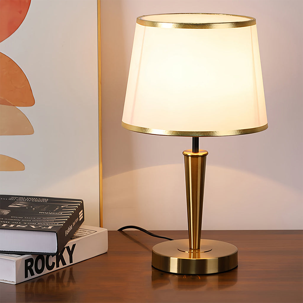 Elegant Brass Table Lamp with Fabric Shade - Nordic Design Decor