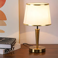 Elegant Brass Table Lamp with Fabric Shade - Nordic Design Decor