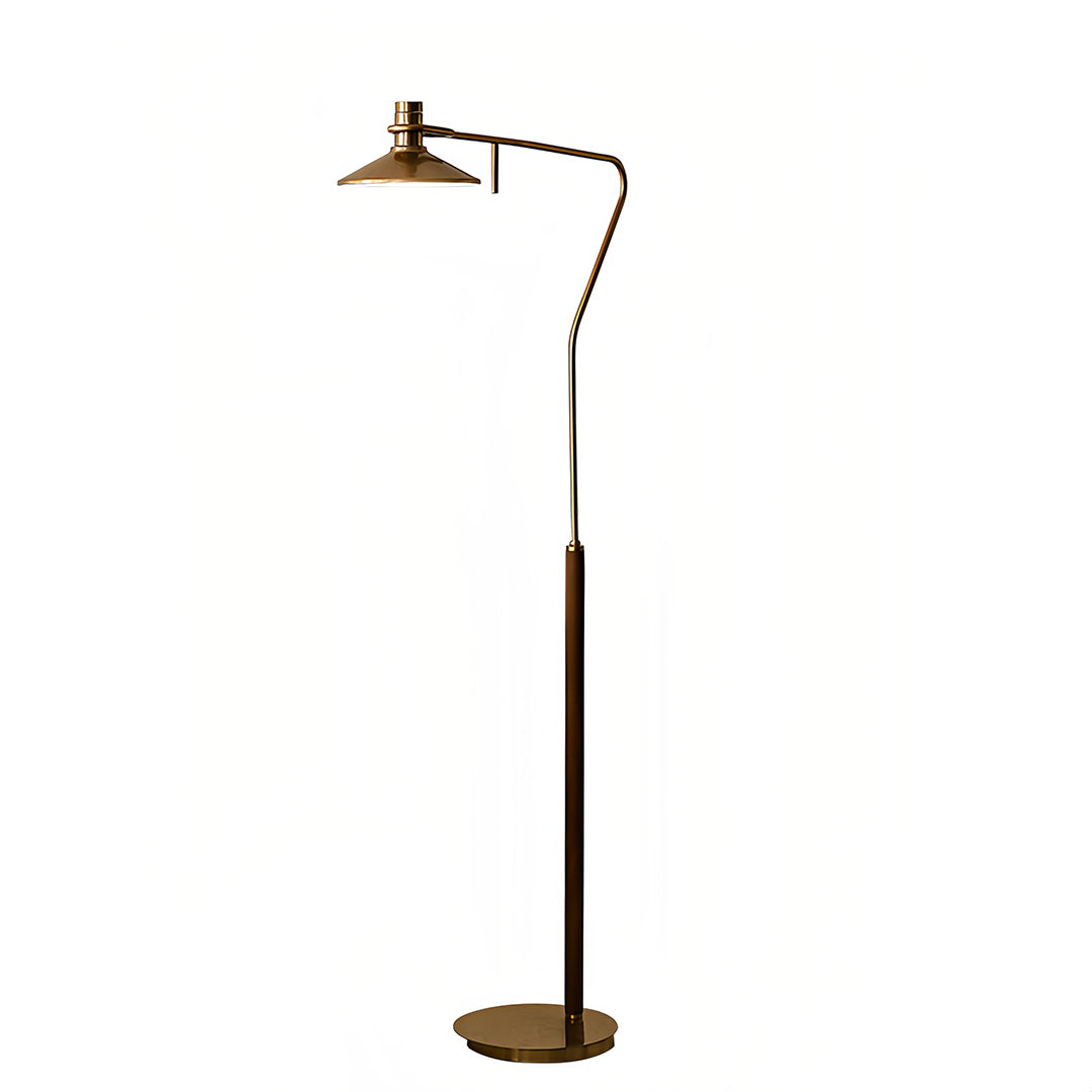 Vintage Gold Adjustable Floor Lamp - Industrial Mid-Century Tall Design