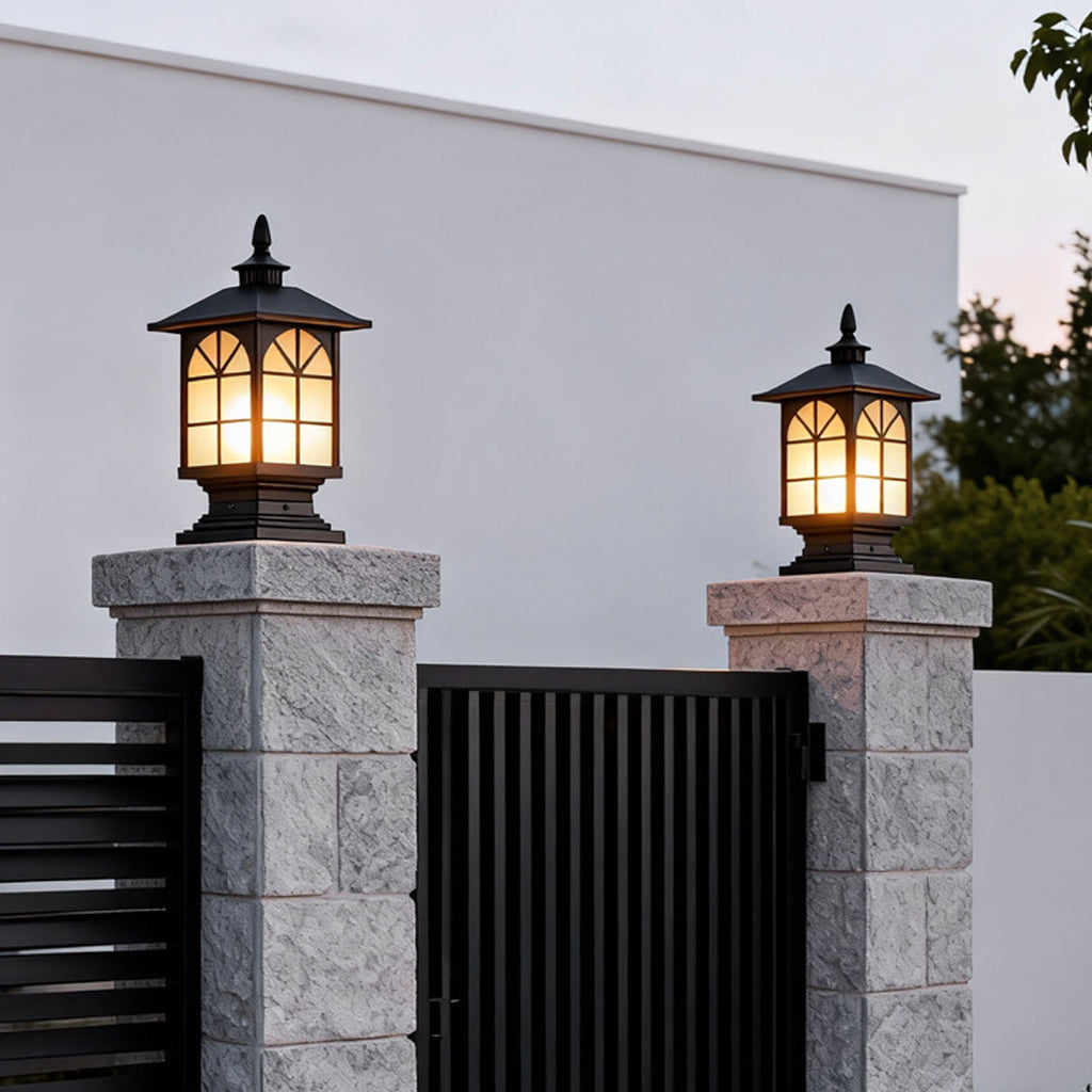 Modern Waterproof Street Light Pillar - Retro Outdoor Lighting Solution