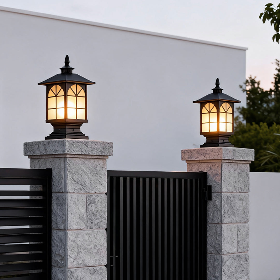 Modern Waterproof Street Light Pillar - Retro Outdoor Lighting Solution