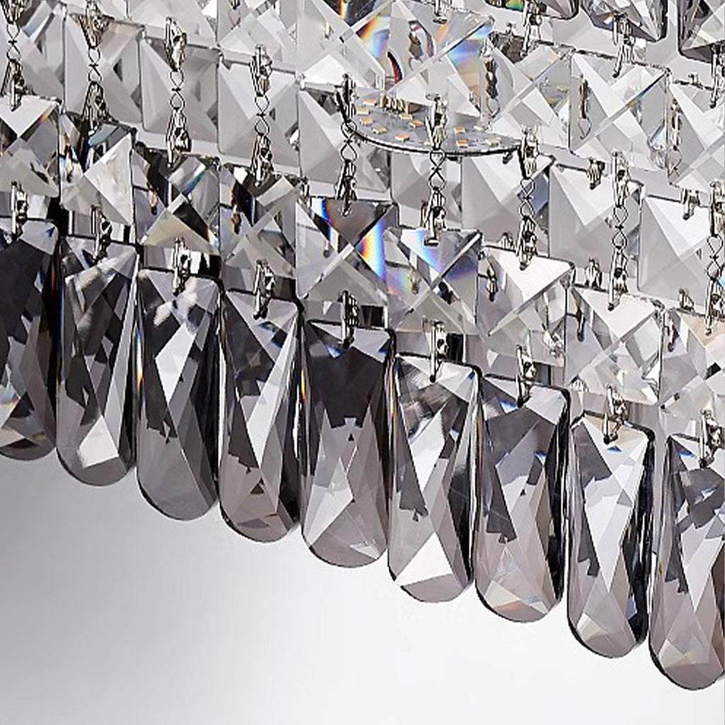 Luxury French Crystal Ceiling Light - Round LED Fixture for Elegant Home Décor