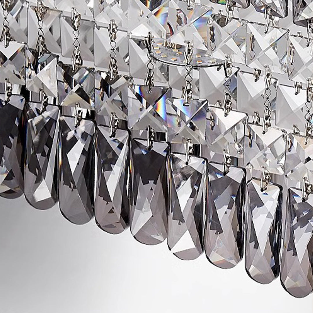 Luxury French Crystal Ceiling Light - Round LED Fixture for Elegant Home Décor