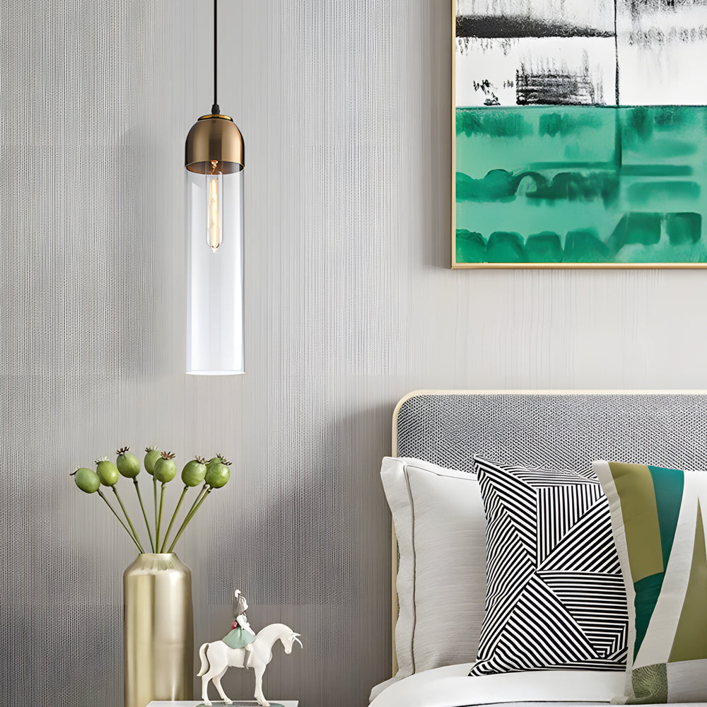 Nordic Simple Tube Glass Pendant Light Chandelier