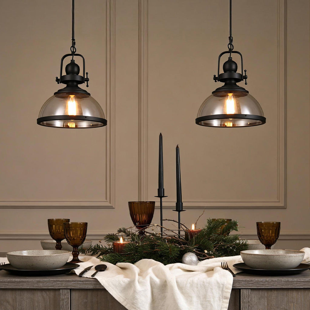 Clear Glass Pendant Light - Retro Industrial Ceiling Fixture