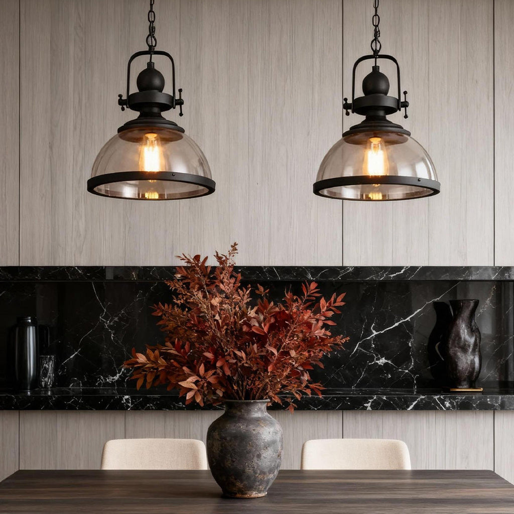 Clear Glass Pendant Light - Retro Industrial Ceiling Fixture