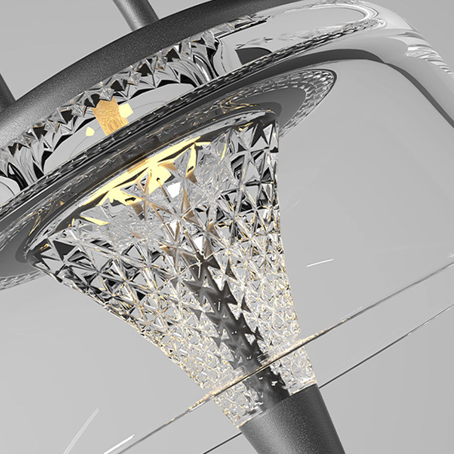 Clear Solar-Powered LED Pendant Lights - Hanging Light Fixtures with Handle