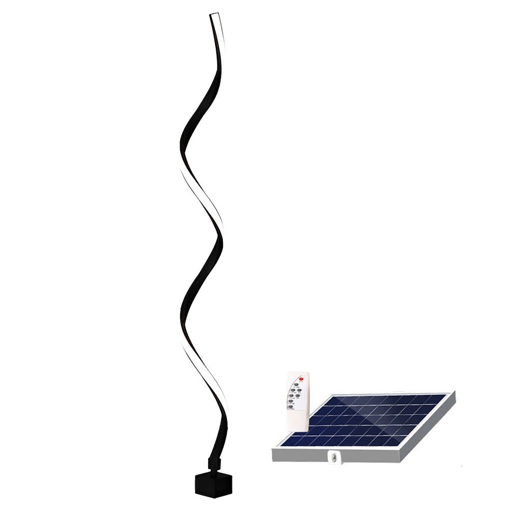 Spiral LED Path Light - Modern Black Waterproof Lawn Lighting