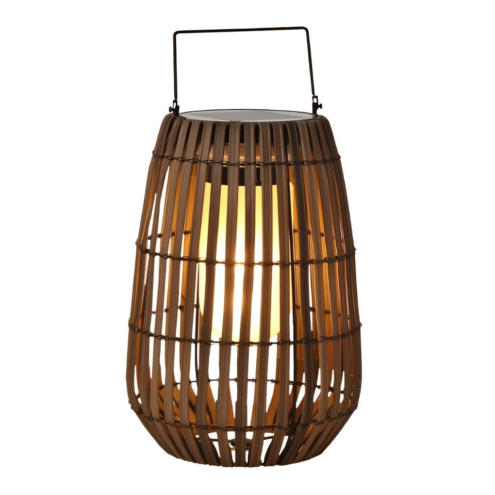 Bamboo Portable LED Outdoor Lantern - Waterproof Woven Light