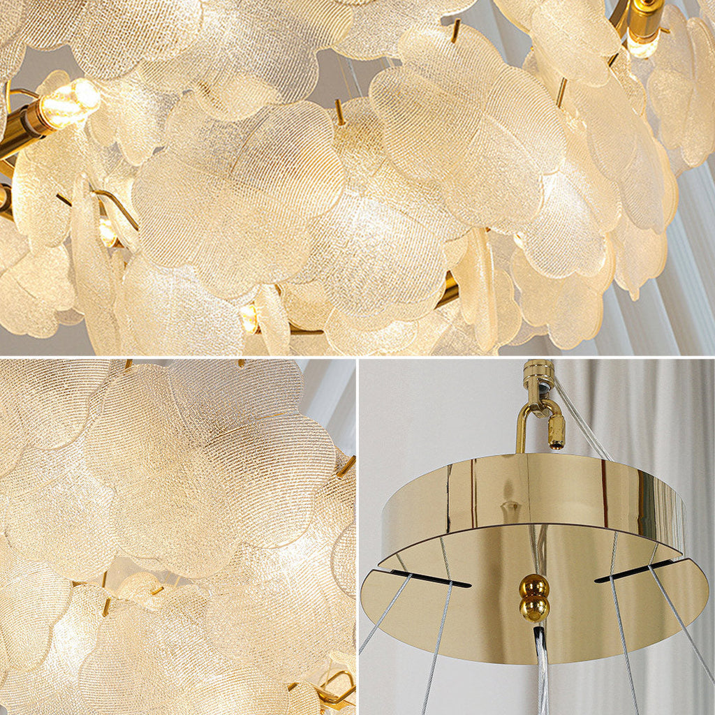 Artistic Glass Flower Chandelier - French Ceiling Light