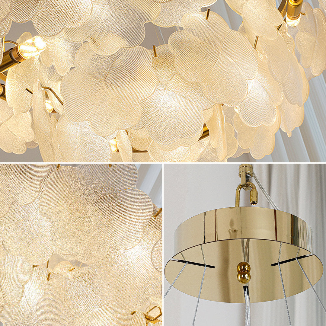 Artistic Glass Flower Chandelier - French Ceiling Light