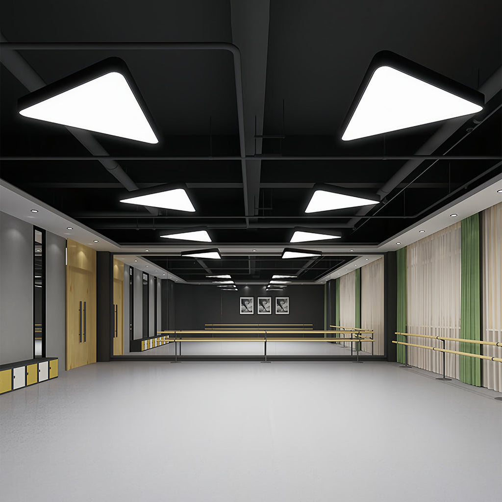 Black Modern Triangular LED Chandelier - Creative Ceiling Light