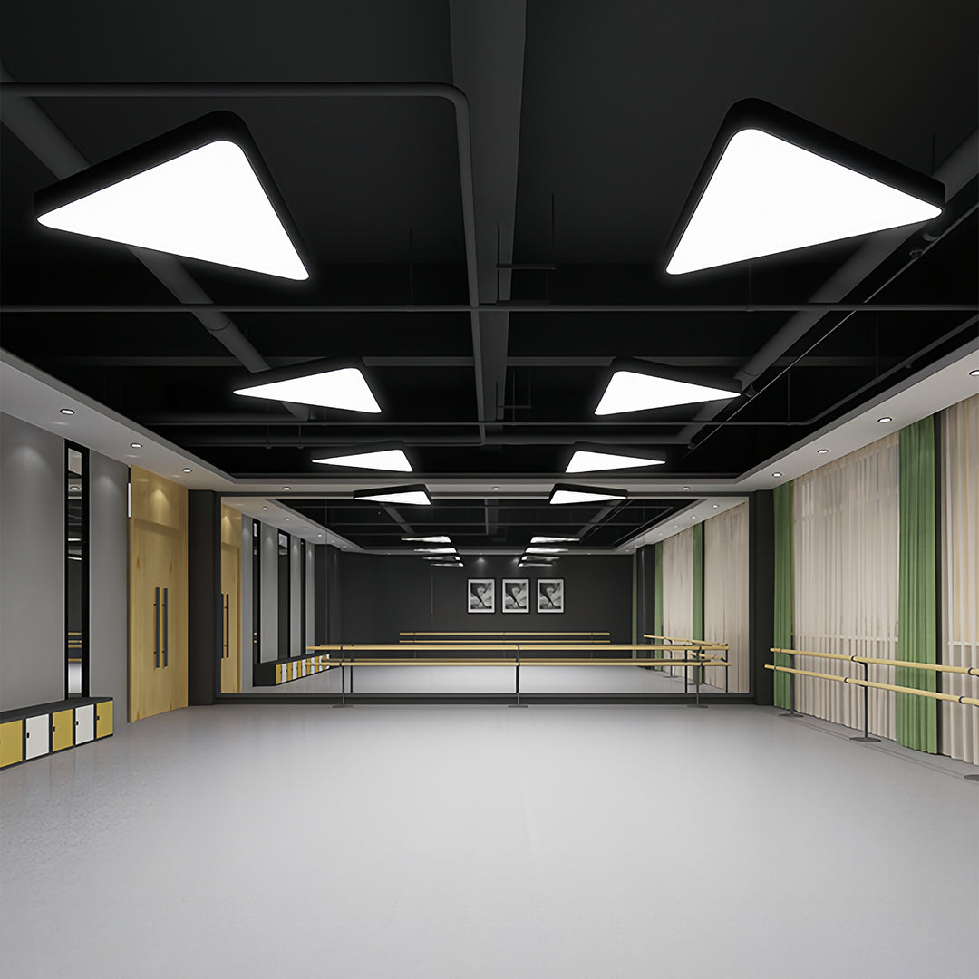 Black Modern Triangular LED Chandelier - Creative Ceiling Light