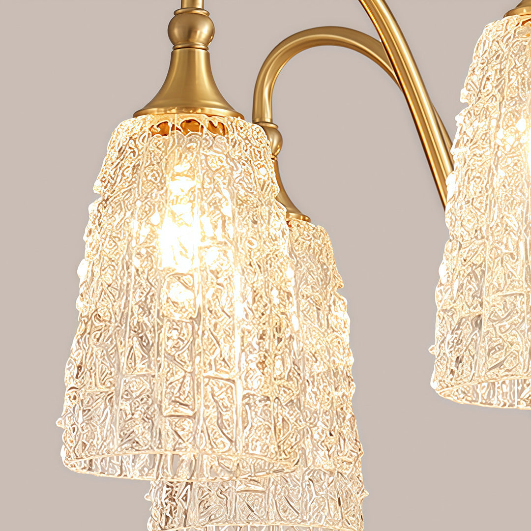 Brass Vintage Chandelier | Ornate Classic Glass Ceiling Light