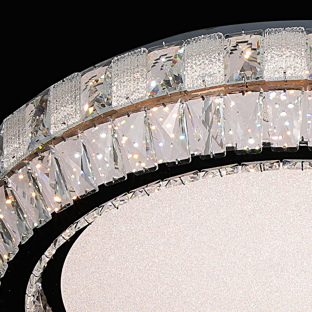 Contemporary Flush Mount Crystal Light Fixture - Luxury Ceiling Light for Modern Home Decor