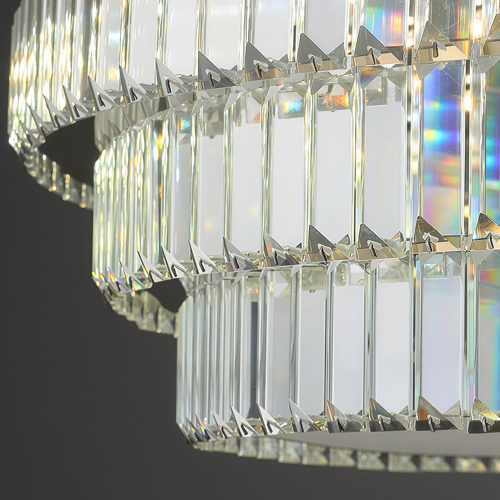 Luxury LED Flush Mount Crystal Lamp - Eye-Protecting Lighting for Home Decor