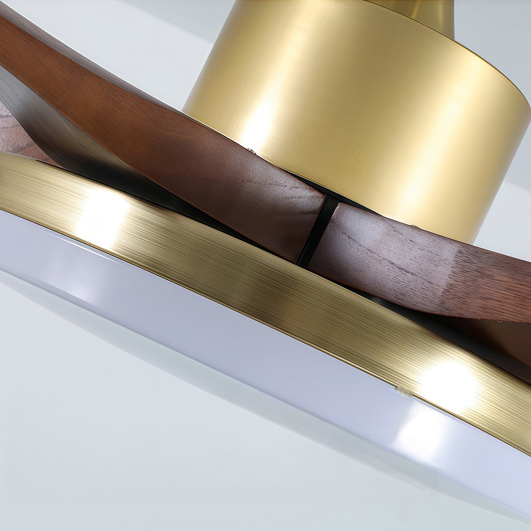 Ceiling Fan with Light Remote Control - Wooden 3-Blade Lamp
