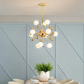 12-Light Sputnik Chandelier - Nordic Gold Iron LED Ceiling Light