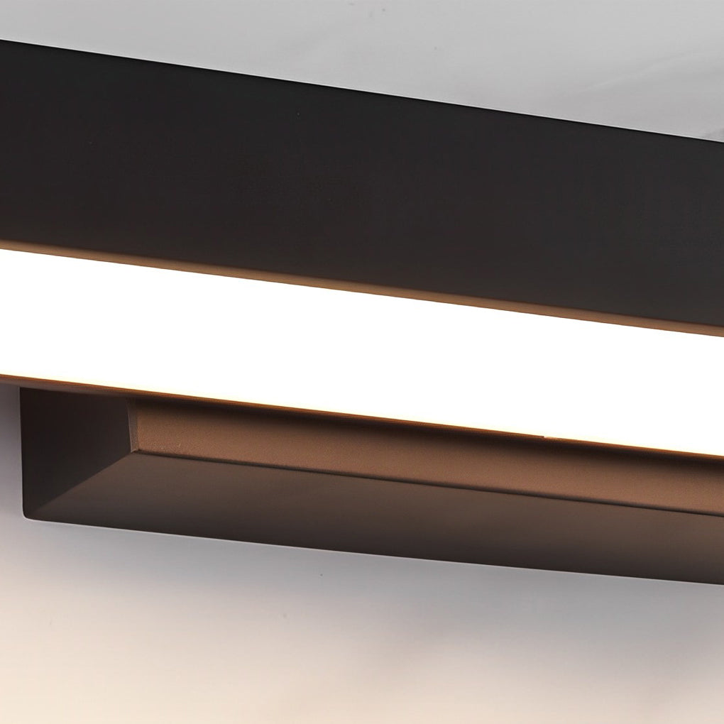 LED Outdoor Linear Wall Light - Black Rectangular Lamp
