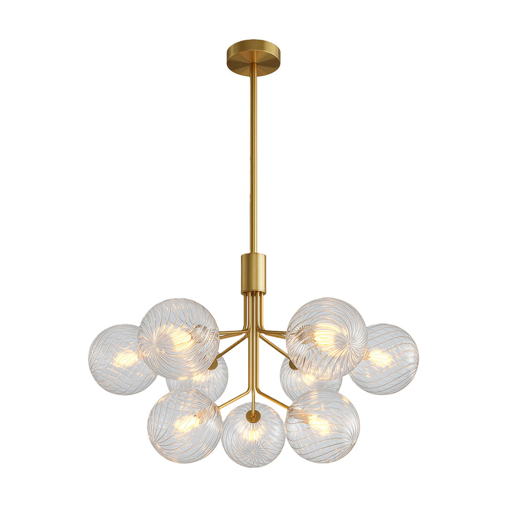 Luxury Copper Glass Ball Chandelier Modern Ceiling Light