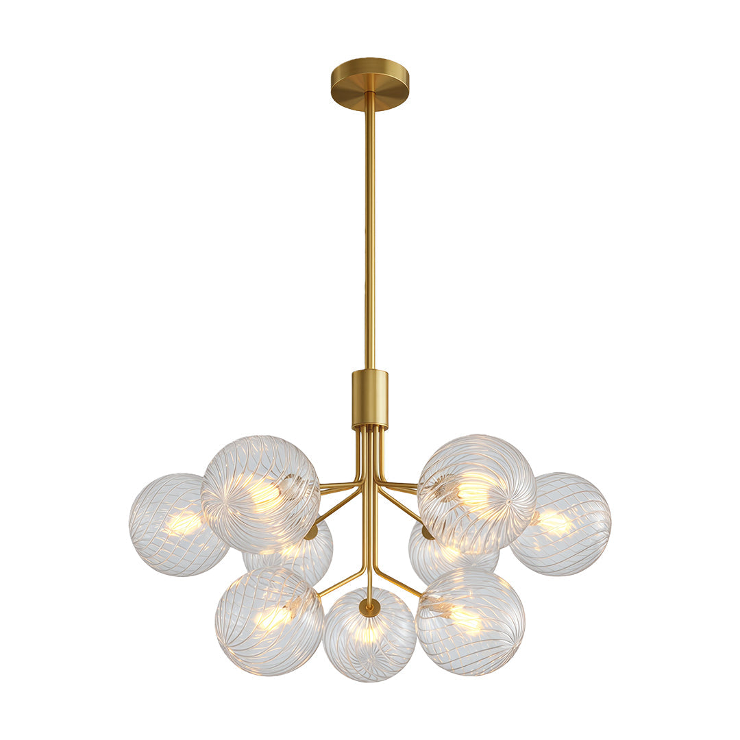 Luxury Copper Glass Ball Chandelier Modern Ceiling Light