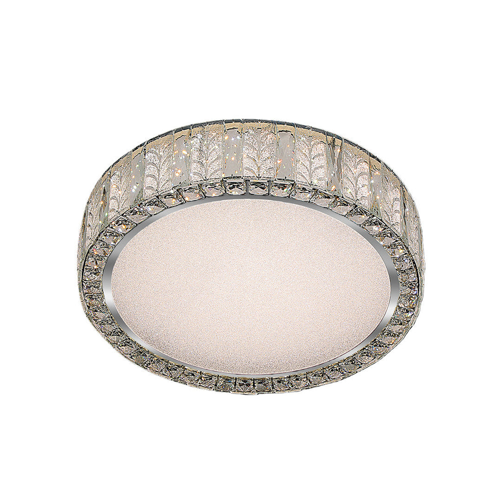 Modern Gold Flush Mount LED Round Crystal Light