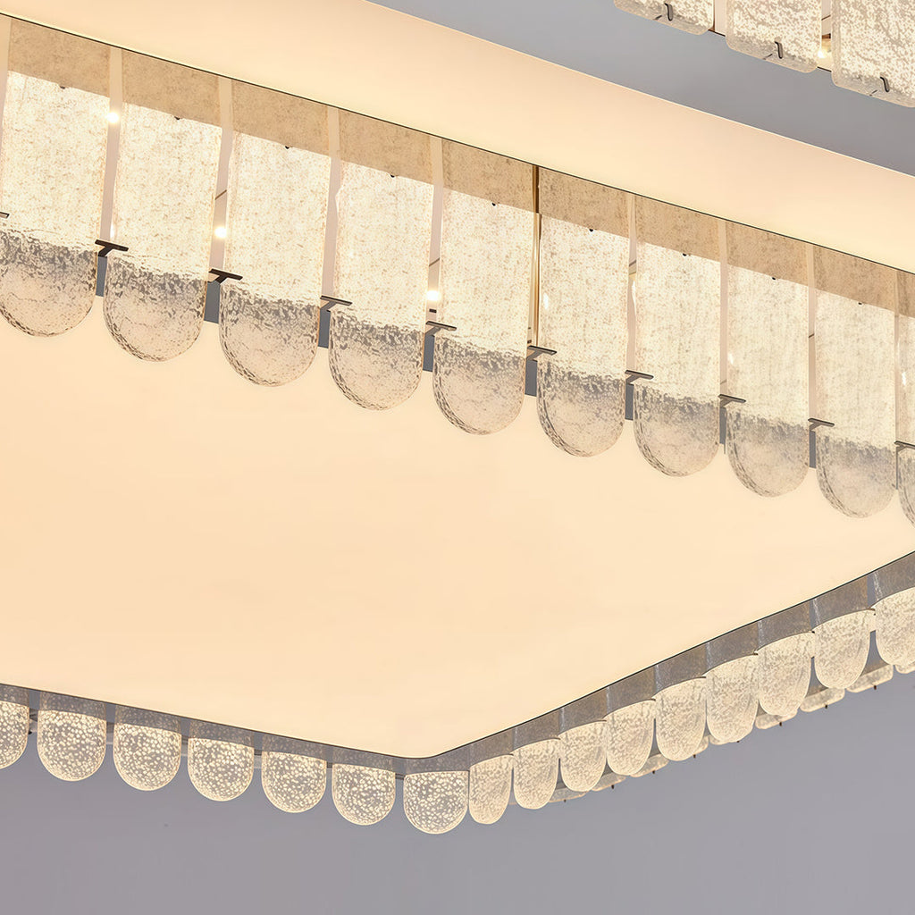 Modern Crystal Flush Mount Light Fixture - Luxury Ceiling Lighting, Elegant Home Decor, Contemporary Design, Bright Illumination