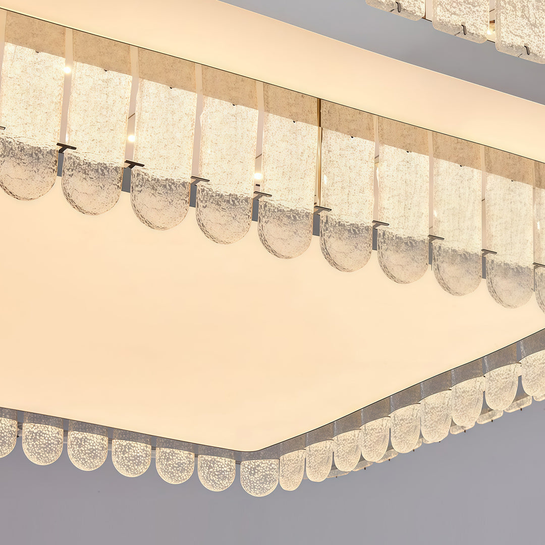 Modern Crystal Flush Mount Light Fixture - Luxury Ceiling Lighting, Elegant Home Decor, Contemporary Design, Bright Illumination