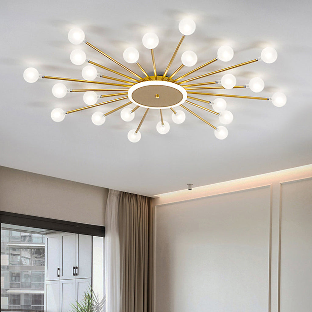 Glass Flush Mount Light - Minimalist Sputnik Luxury Ceiling Fixture