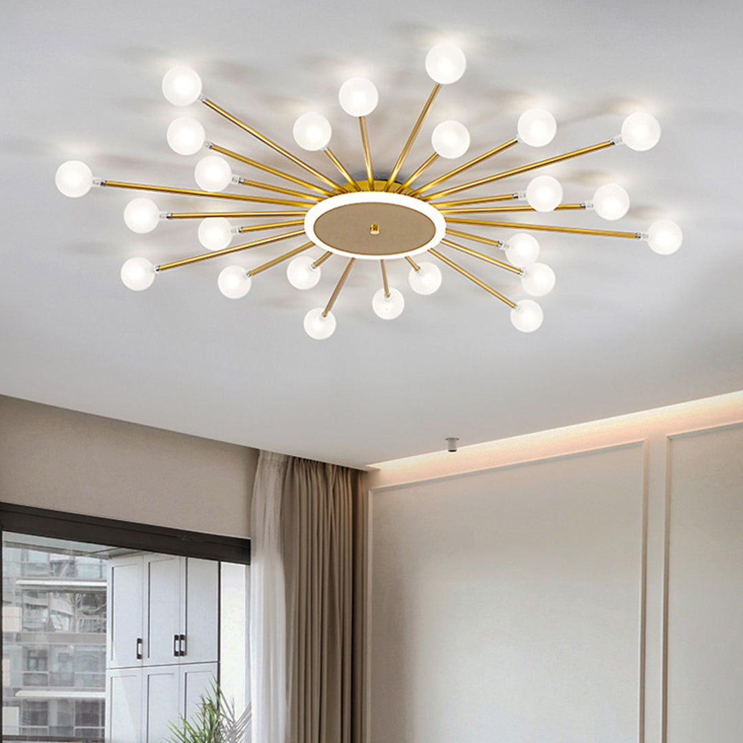 Glass Flush Mount Light - Minimalist Sputnik Luxury Ceiling Fixture
