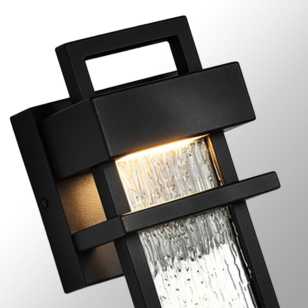 Outdoor Waterproof Black LED Wall Light - Energy Efficient, Stylish Design