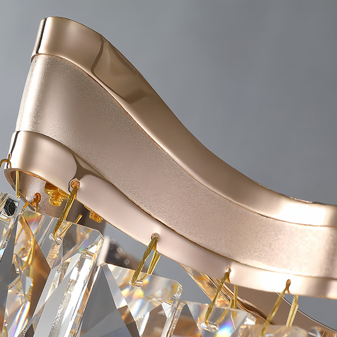 Luxury Gold Tiered Glass Chandelier - Modern Waterfall Ceiling Light