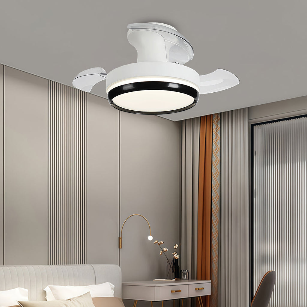 Ceiling Fan with Remote Control - Minimalist LED Light and Dimming 3-Blade Design