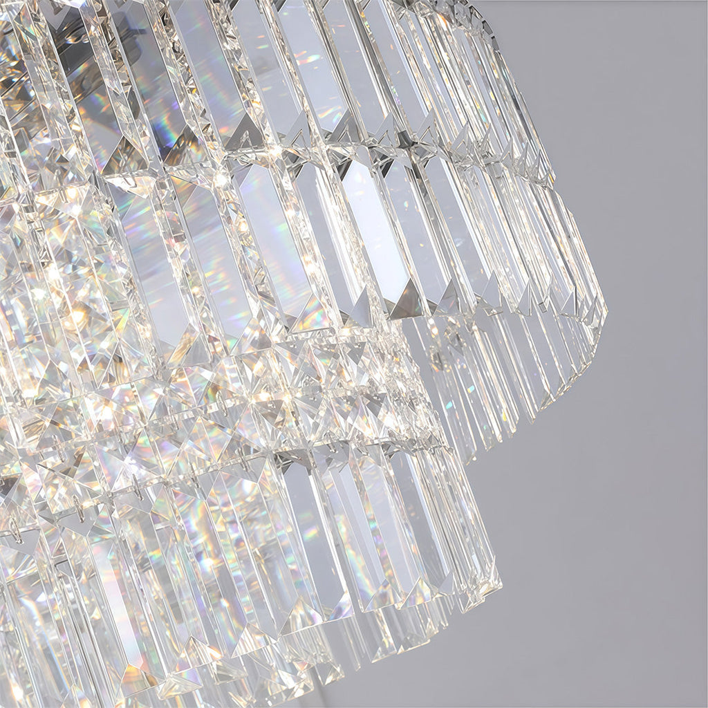 Minimalist Round Crystal Adjustable Chandelier Ceiling Light